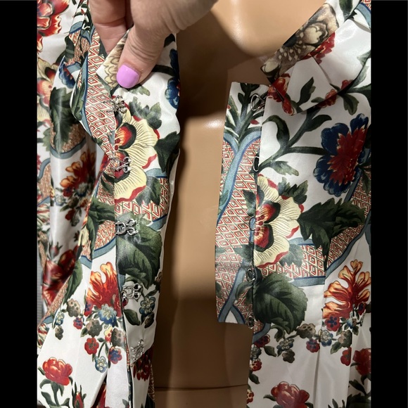 Brook Collection Sabrina Ruffled Floral-Print Taffeta Jacket - Picture 7 of 13